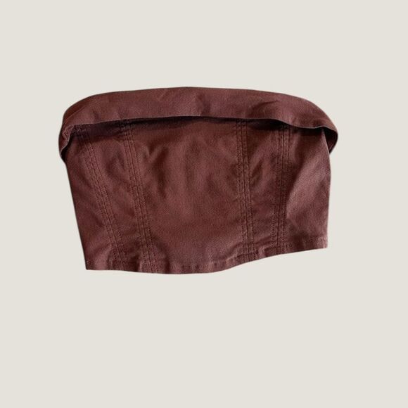 ✨3/$25✨ Wild Fable  Brown Cropped Tube Top - Picture 1 of 3